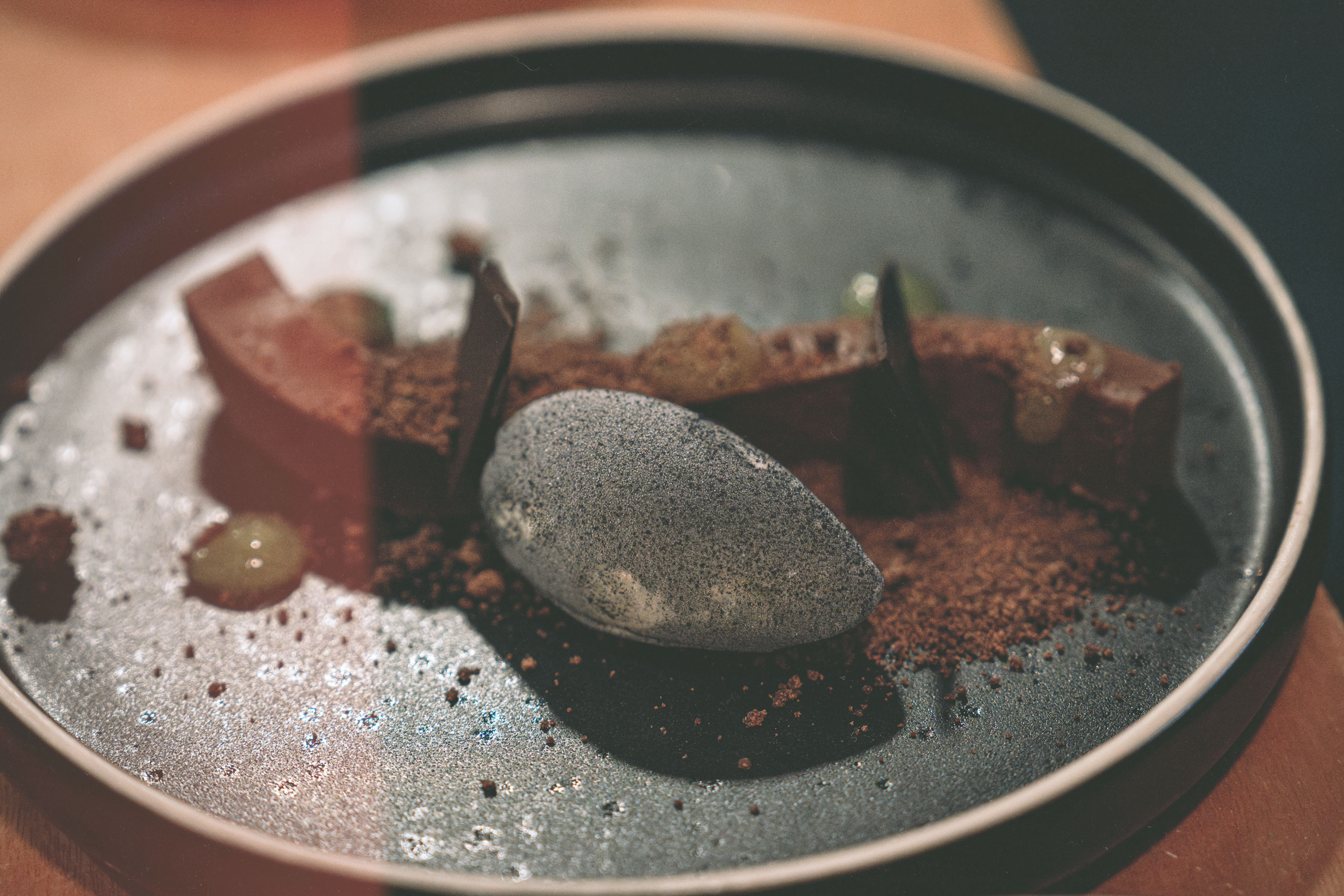 Plated dessert served during Green Room hospitality.